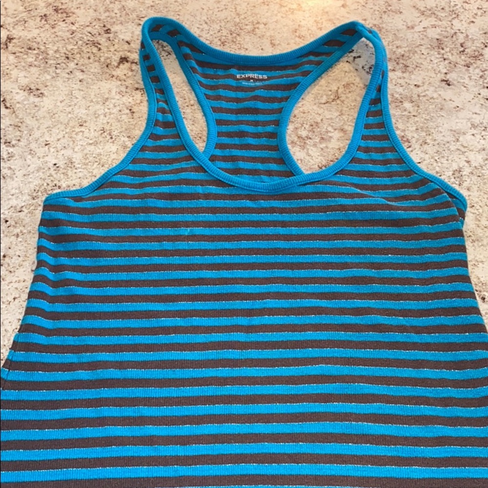 Express Racerback Tank Striped Dress - Picture 4 of 9